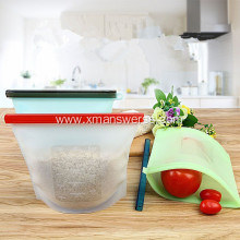 Food grade reusable silicone lunch storage bag